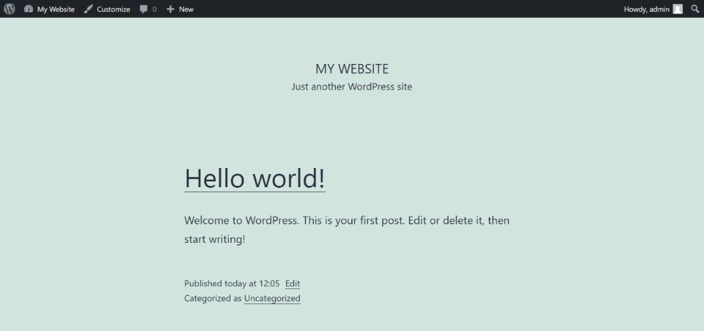 Default WordPress theme