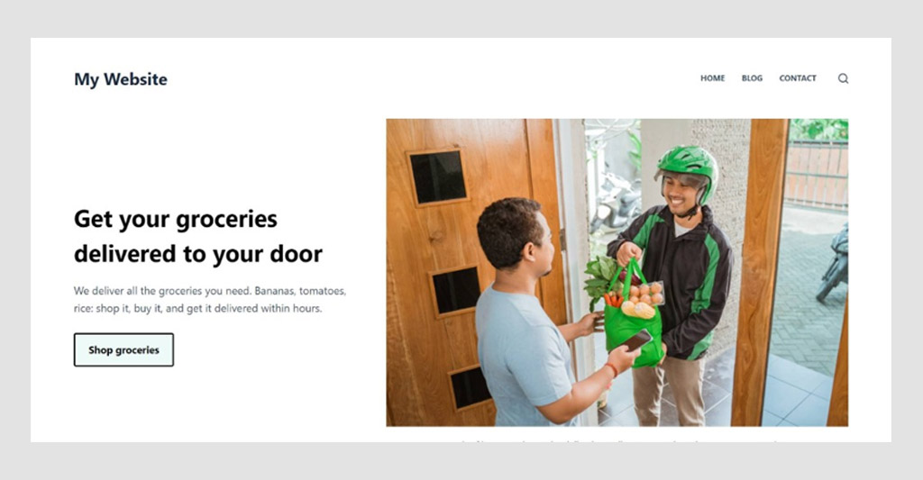 Grocery delivery header photo example