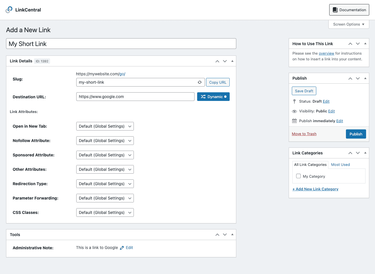 Creating Link. Sample Creating a Link - Design for WP