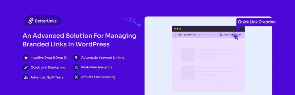 Header image of the BetterLinks Affiliate Link Management Plugin as used in the WordPress plugin library.